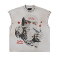 Valley Dreams Masked Graphic Sleeveless Shirt | Urban Streetwear