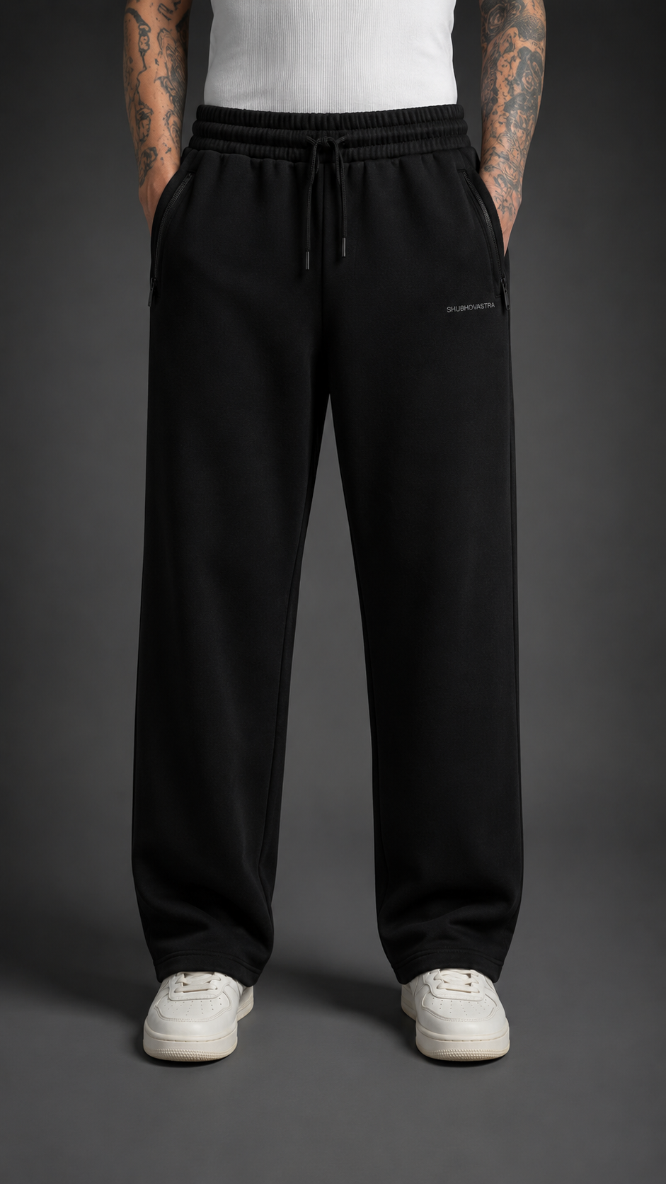 Black Premium Relaxed Fit Jogger for Men | Concealed Zip Pockets | Shubhovastra