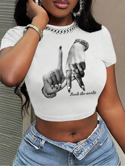 Real Da World Graphic Crop Top for Women | Trendy Streetwear Crop Tee