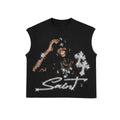 SAINT Golden Slasher Mask Graphic Muscle Tee