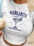 Margarita Cocktail Club Women's Crop Top | Aesthetic Summer Graphic Baby Tee