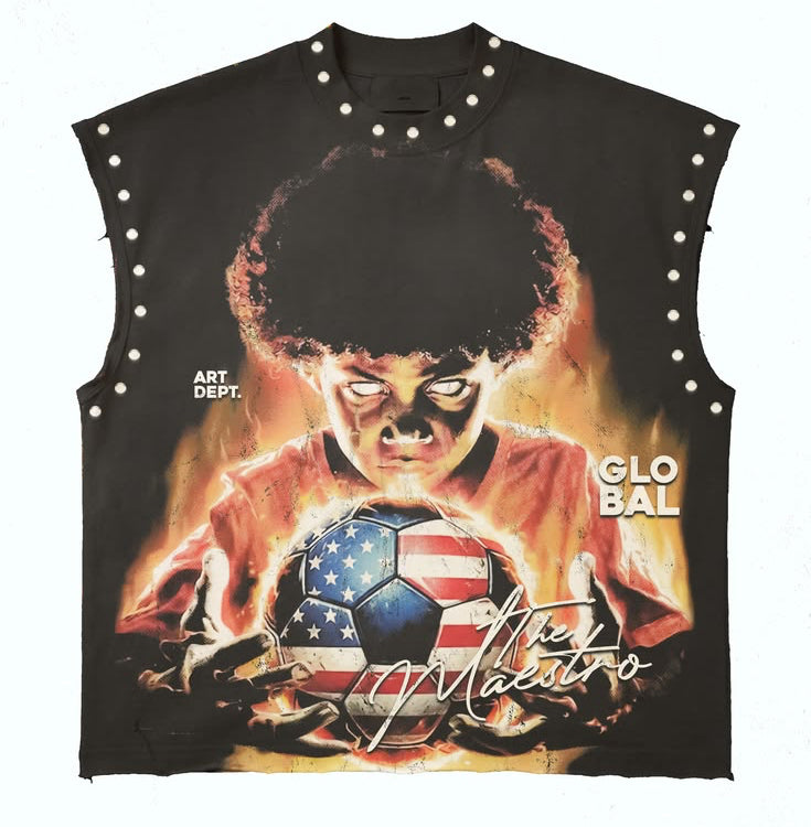 "The Maestro" Football Graphic Sleeveless Shirt | Urban Streetwear