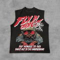 Cyber Vision Futuristic Portrait Muscle Tee – Black