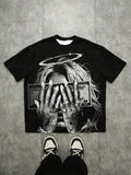 Fearless Anime Girl Gun Graphic Tee – Black Oversized Streetwear T-Shirt
