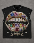 Product Title: Beauty in Darkness Hooded Graphic Muscle Tee – Black