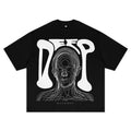 "DEEP ILLUSIONS" Abstract Graphic Oversized Black Unisex T-Shirt