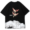 Emit Infomania Cherub Angels Black Oversized Tee - Renaissance Wear