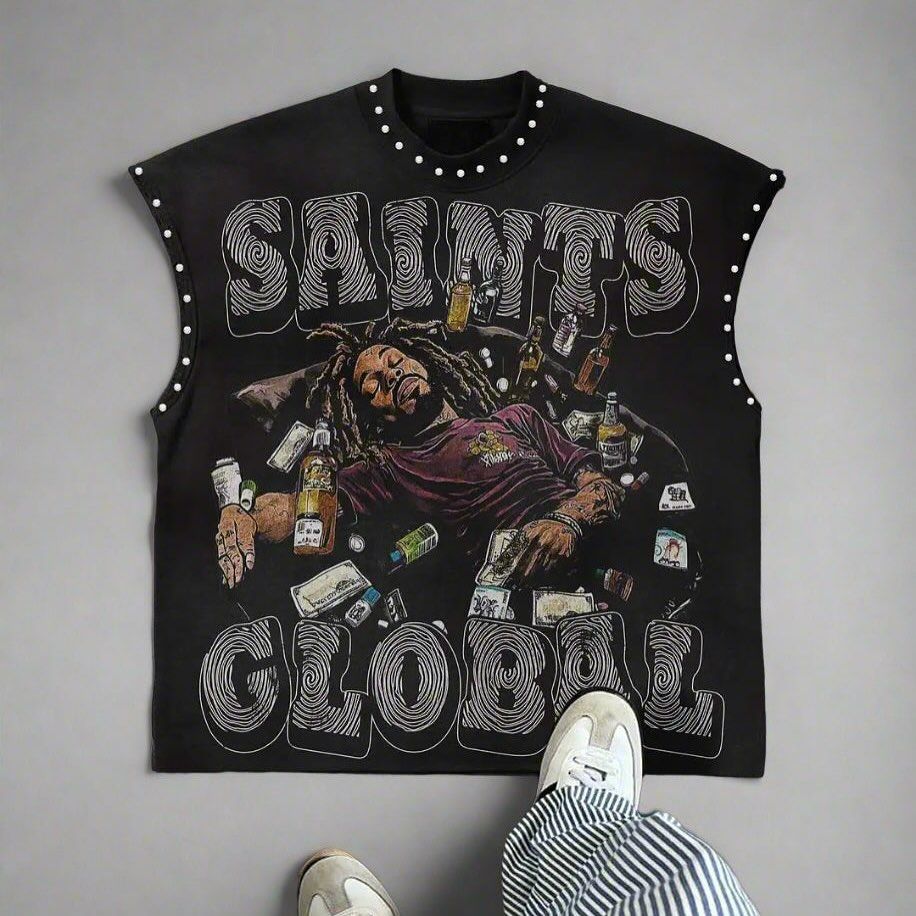 Saints Global Graphic Sleeveless Shirt | Premium Urban Streetwear