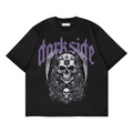 "Dark Side" Skull Graphic Oversized Black Unisex T-Shirt