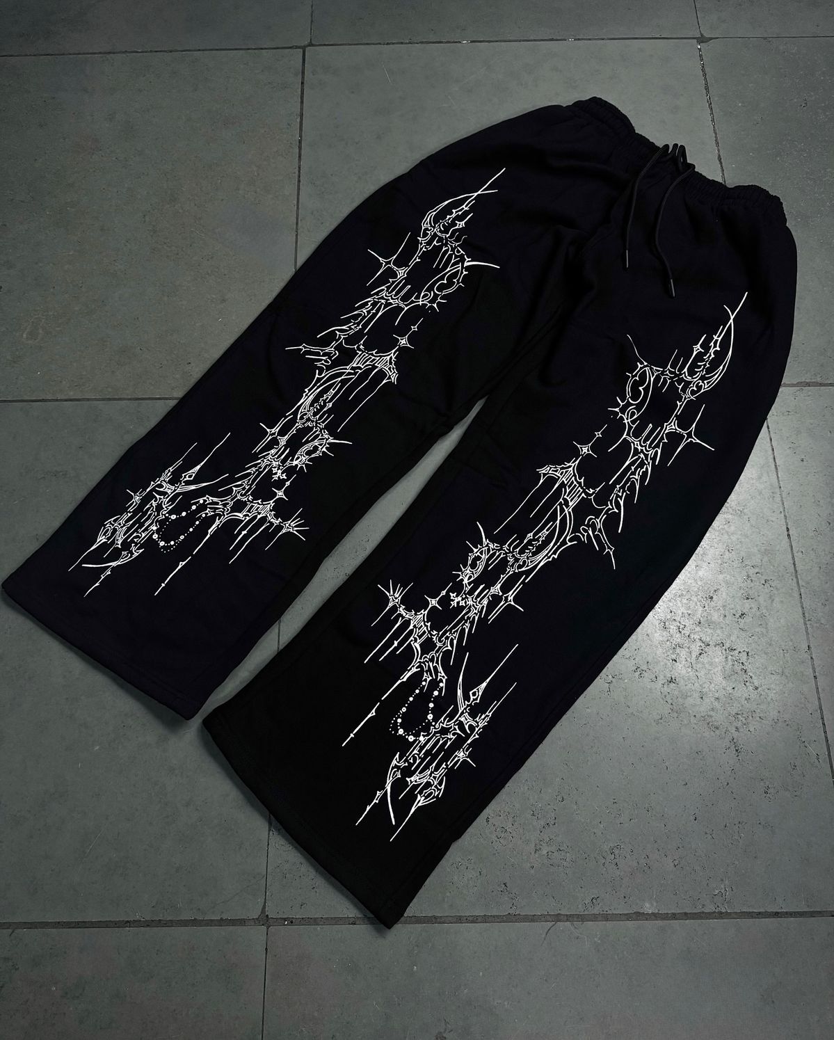Cyber Sigilism Graphic Print Black Joggers | Streetwear