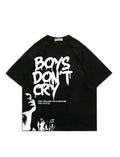 Boys Don't Cry Graphic T-Shirt – Black Oversized Alternative Streetwear Tee