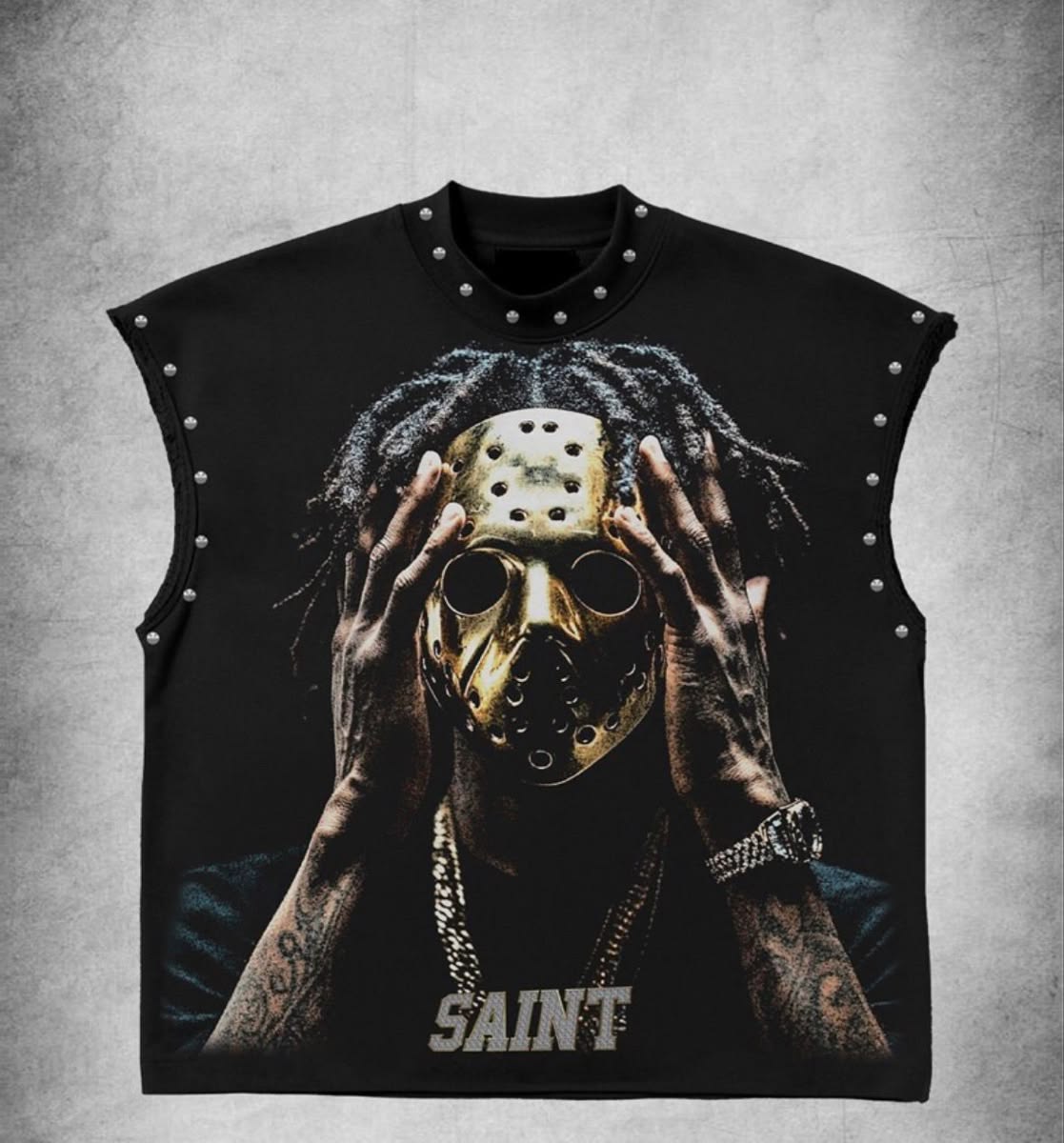 SAINT "World War 3rd" Burning Truck Muscle Tee – White