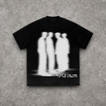 Belief In The Vibe Blurred Silhouettes Tee – Black Oversized Streetwear T-Shirt