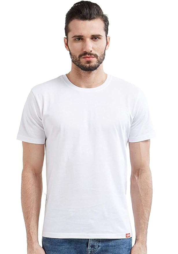 White Regular Fit T-Shirt for Men | 180 GSM Premium Cotton | Shubhovastra