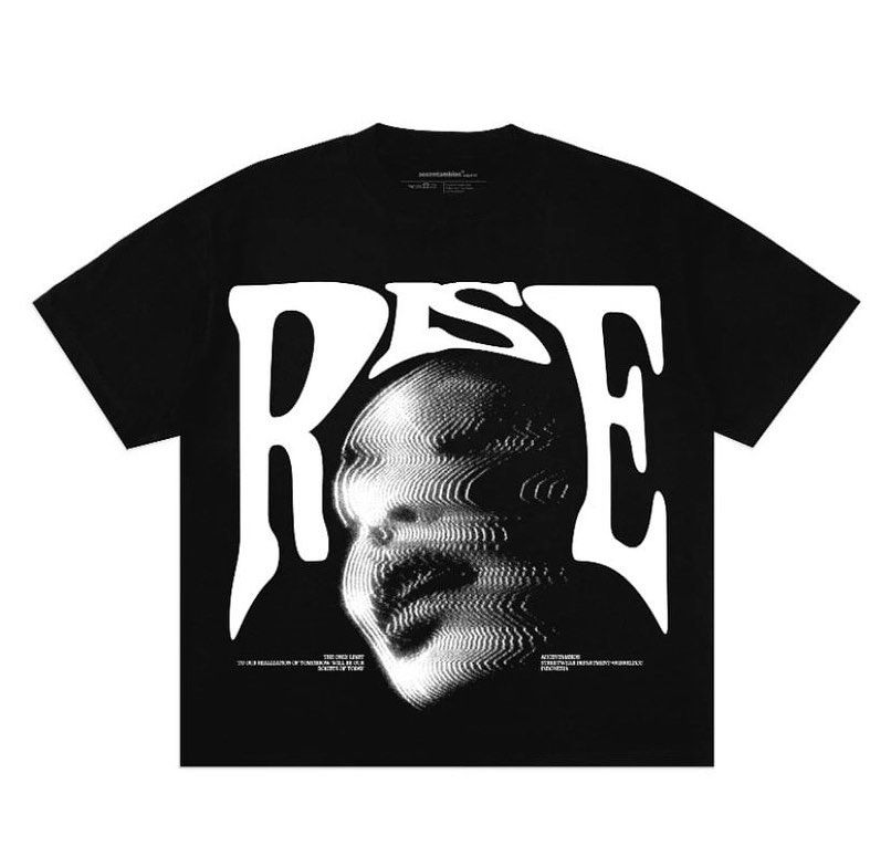 RISE Glitch Portrait Graphic T-Shirt