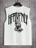 Heavenly Praying Hands Graphic Gym Vest – White Muscle Tank