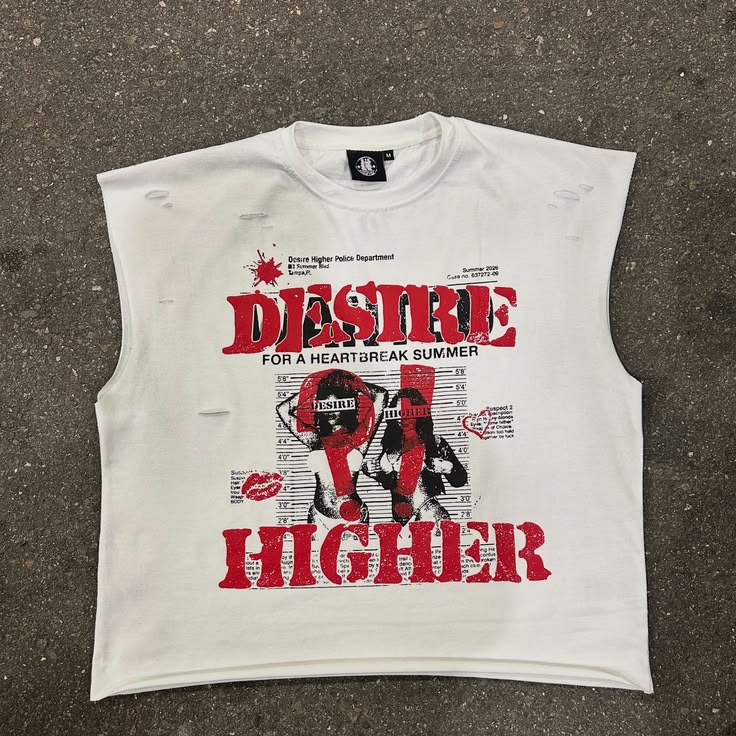 Desire Higher Graphic Sleeveless Shirt | Distressed Urban Streetwear