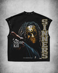 Sinners Silent Kill Graphic Sleeveless Shirt | Urban Streetwear Apparel
