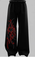 Tribal Heart Graphic Print Black Joggers | Streetwear