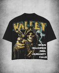 "Valley" Reaper Graphic Oversized Black Unisex T-Shirt