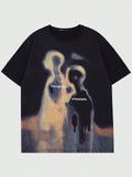 Soulmates Strangers Thermal Graphic Tee – Black Oversized Streetwear T-Shirt