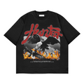 "Hunter" Eagle Graphic Oversized Black Unisex T-Shirt