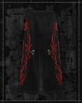 Red Spider & Eye Graphic Print Black Joggers | Streetwear
