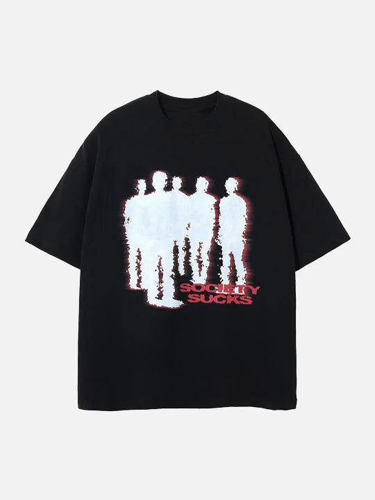 Society Sucks Black Oversized T-Shirt - Streetwear Graphic Tee