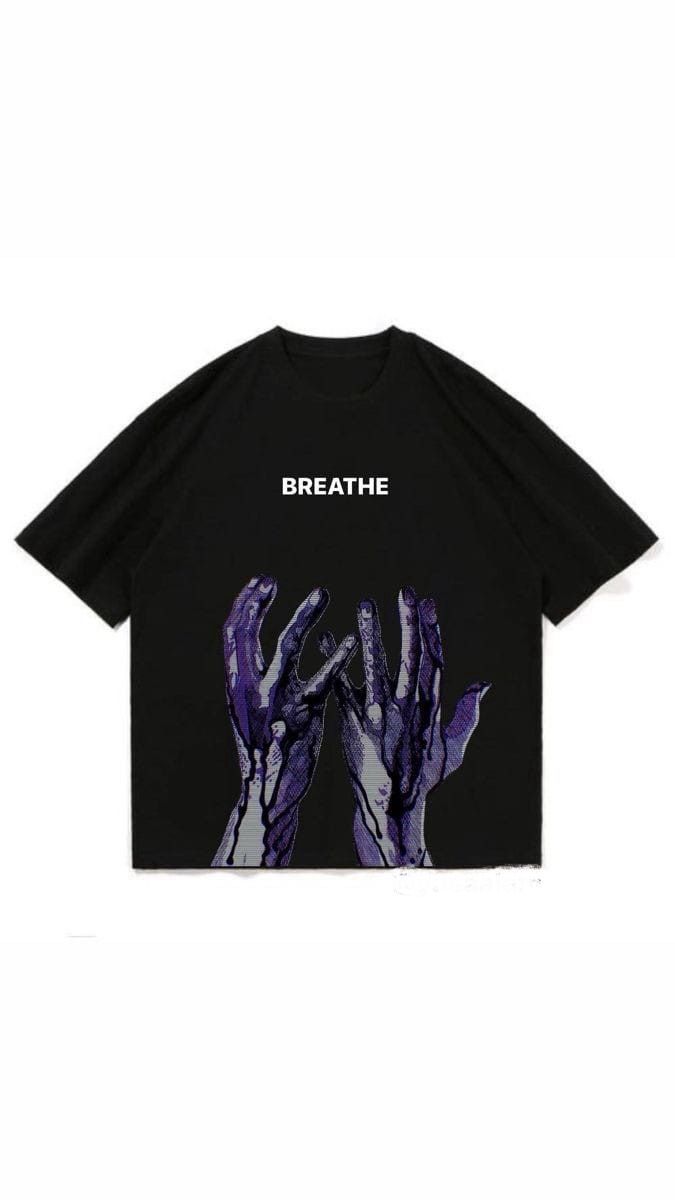 Breathe Oversized T-Shirt | Dark Aesthetic Streetwear Graphic Tee