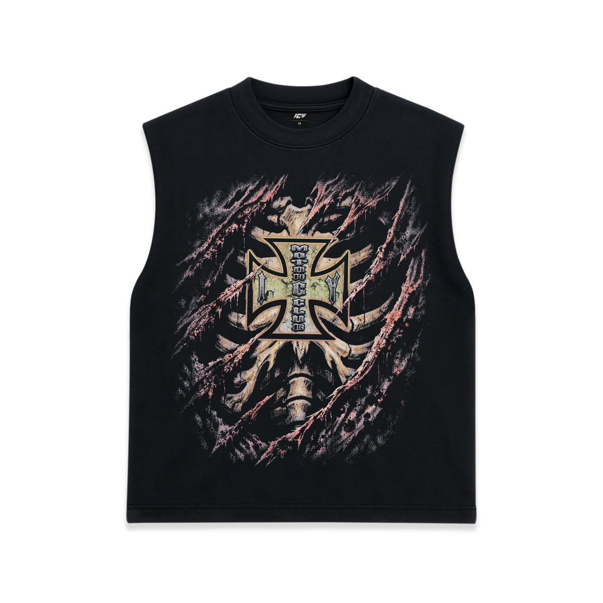 Motor Club Ribcage Graphic Sleeveless Shirt | Edgy Streetwear Apparel