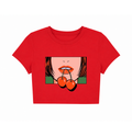 Retro Pop Art Cherry Graphic Red Crop Top