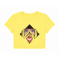 Retro Crying Girl Pop Art Yellow Crop Top