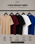 Regular T-Shirt Pack of 5 | Heavy GSM Cotton | Multiple colors | Unisex