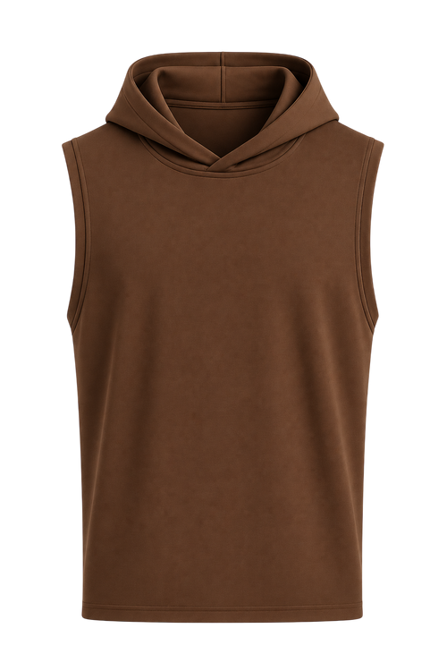 240 GSM Sleeveless Hooded Gym Vest | Premium Heavyweight Gym Wear | Shubhovastra