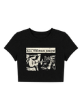 Indie Rock Acoustic Guitar Crop Top - Black Grunge Music Baby Tee