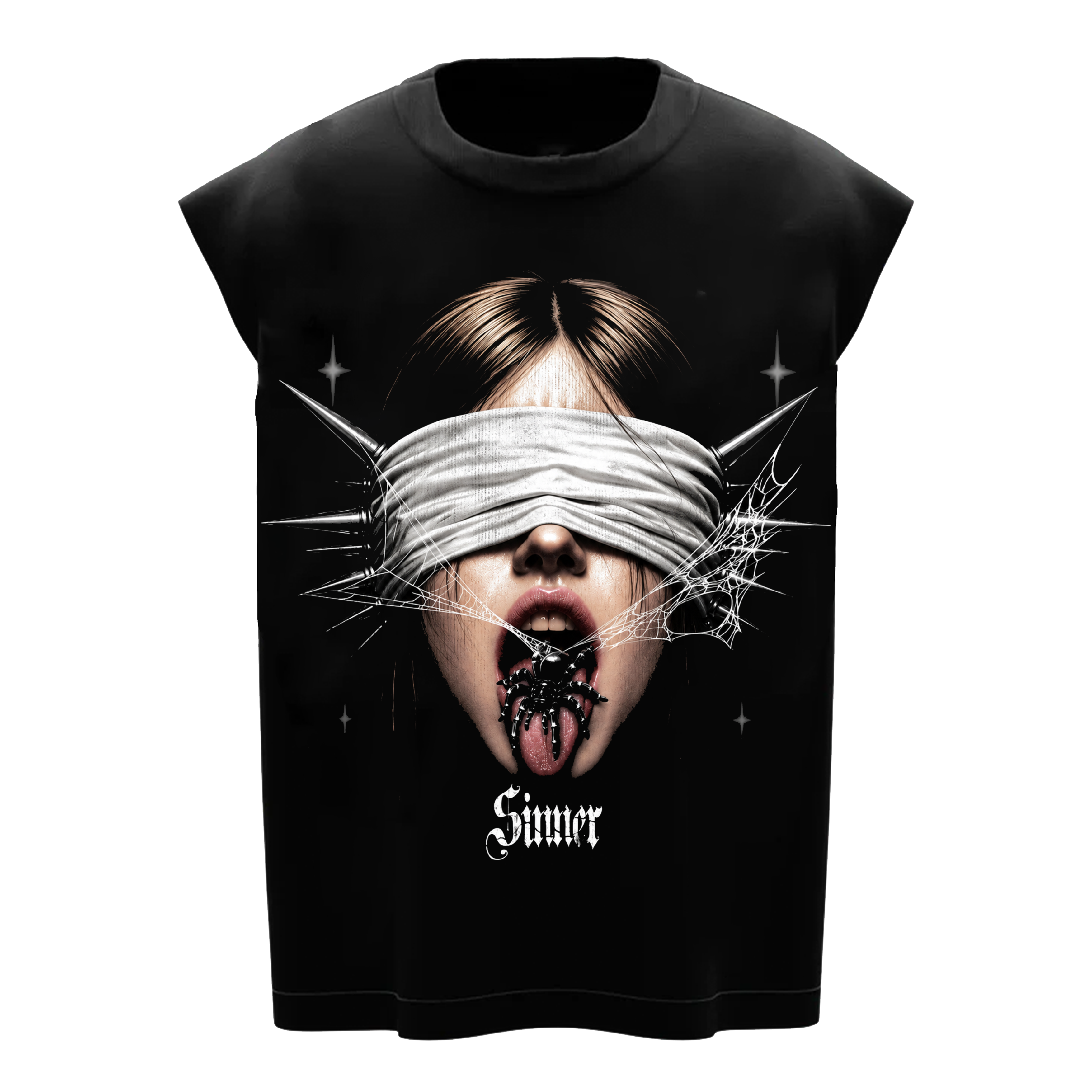Sinner Graphic Gym Vest | Oversized Gothic Sleeveless Streetwear Vest
