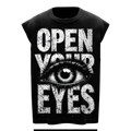 Open Your Eyes Graphic Gym Vest | Oversized Sleeveless Streetwear Vest