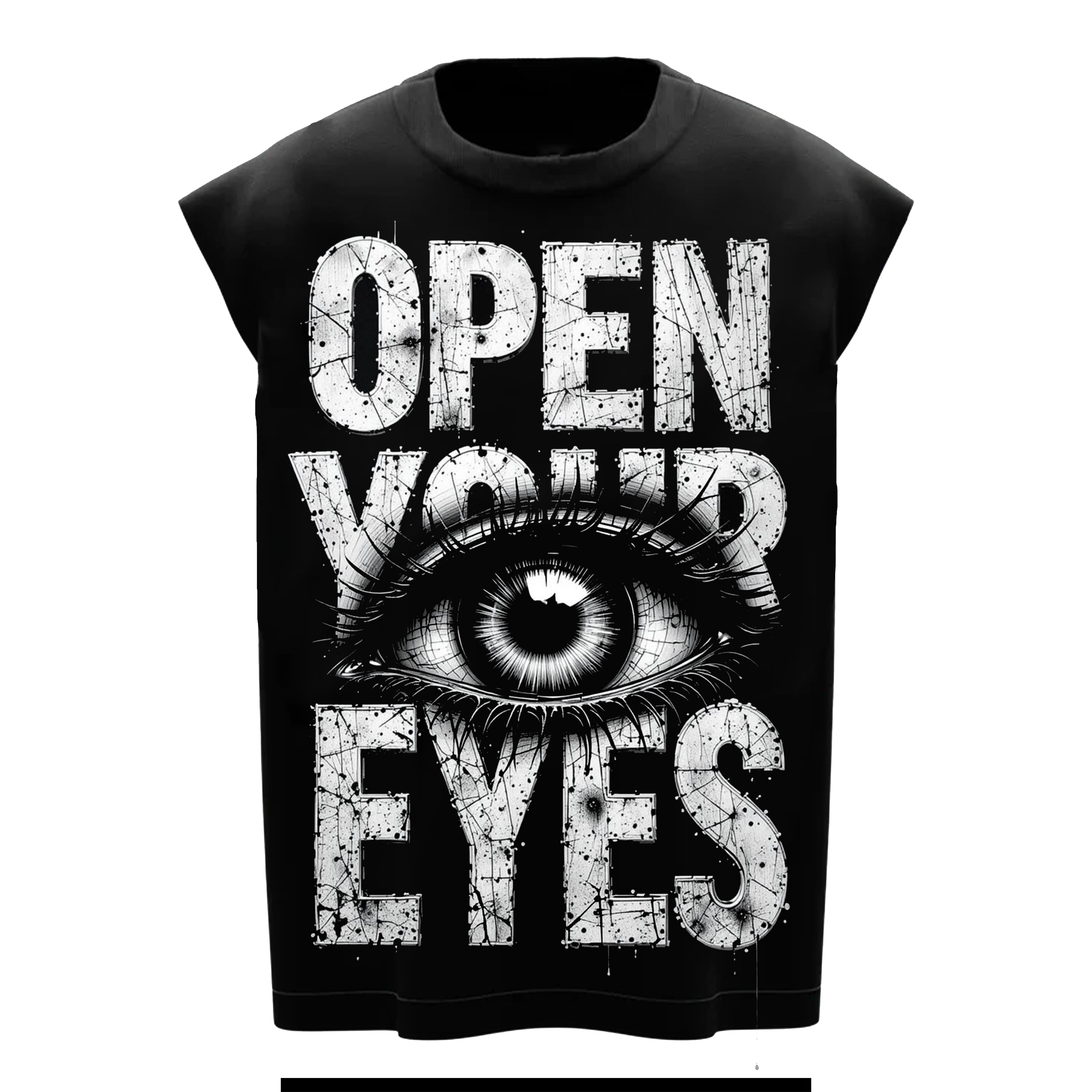 Open Your Eyes Graphic Gym Vest | Oversized Sleeveless Streetwear Vest