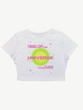 Trust the Timing of the Universe White Crop Top