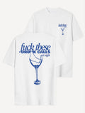 Funny Drunk Calls Graphic Oversized T-Shirt