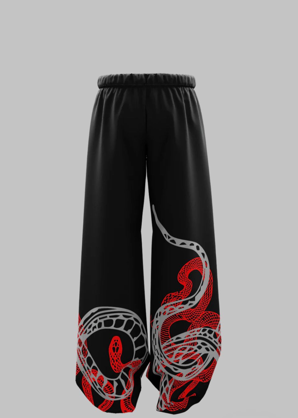Snake Printed Baggy Pants | Oversized Streetwear Trousers