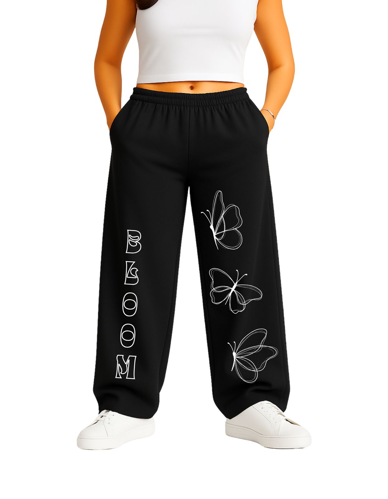 Bloom & Butterfly Printed Baggy Pants
