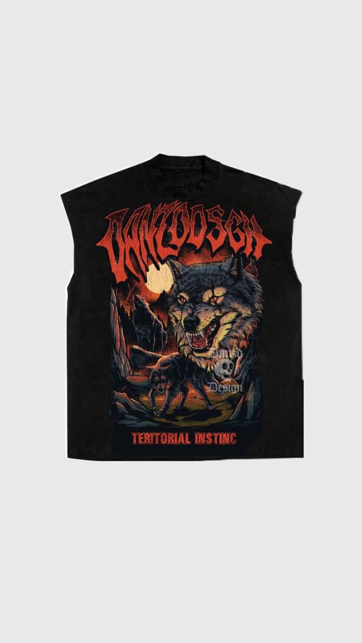 The Territorial Instinct Wolf Graphic Muscle Tee