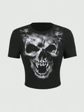 Indie Rock Band Aesthetic Crop Top - Black Grunge Music Baby Tee