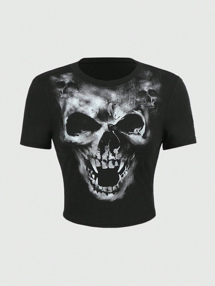 Indie Rock Band Aesthetic Crop Top - Black Grunge Music Baby Tee