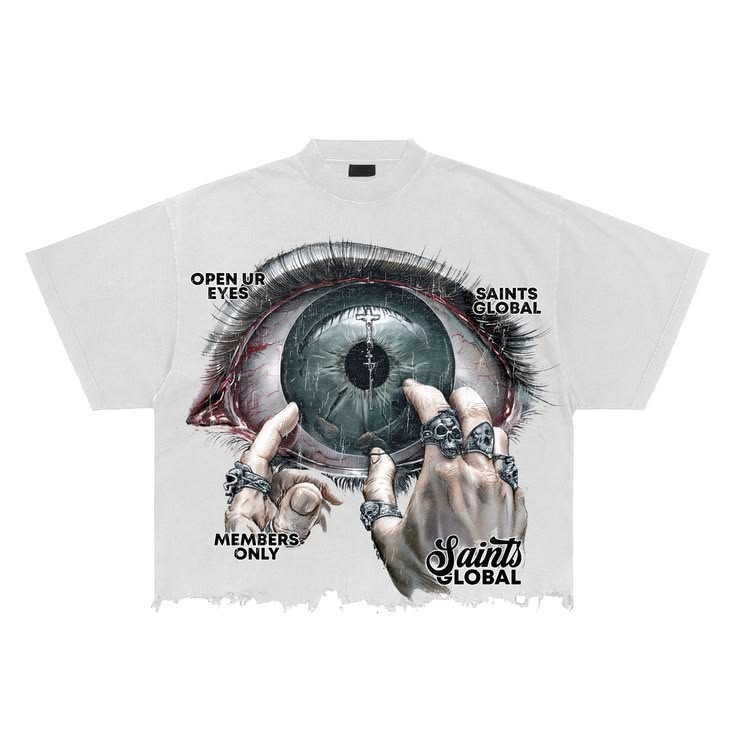 "Saints Global" Eye Graphic Tee | Distressed Urban Streetwear