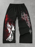 "Angelic Gothic" Graphic Oversized Black Sweatpants