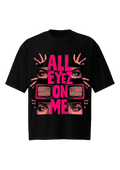 All Eyez On Me V2 Black Oversized Tee - Cyber Horror Streetwear