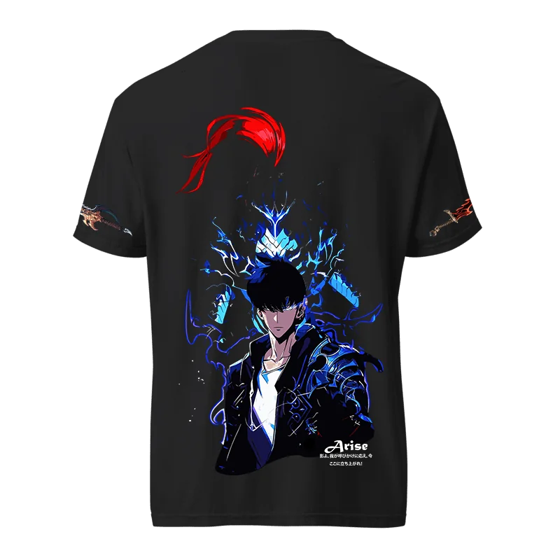 Solo Leveling "Arise" Sung Jinwoo Back Graphic T-Shirt - Black