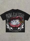 Hellstar "Shut Your Mouth" Lips Graphic Tee – Black Oversized Streetwear T-Shirt